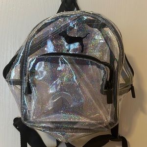 VS PINK clear glitter mini backpack